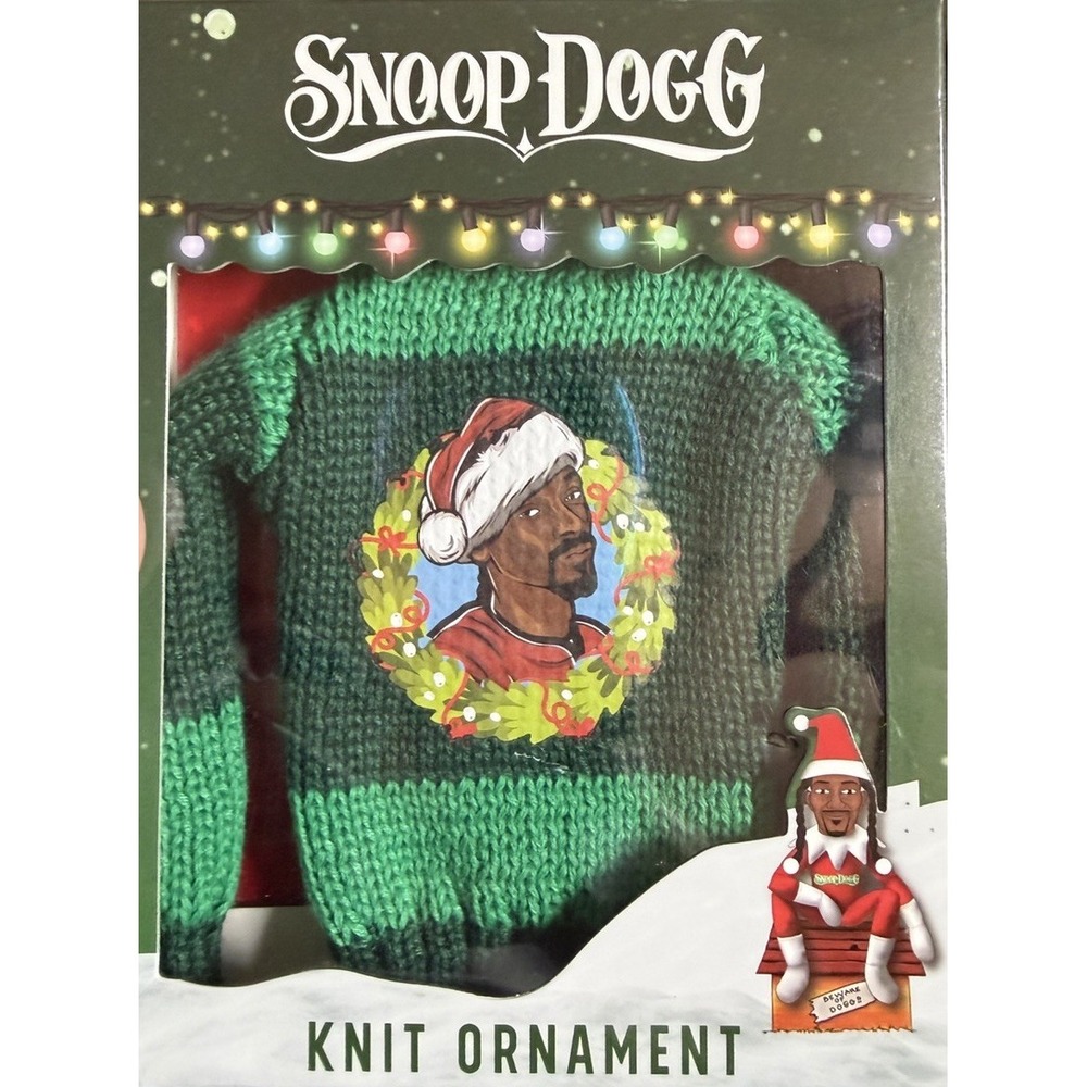Snoop On The Stoop Snoop Dogg Novelty Knit Ornament Sweater Fits Elf SANTA SNOOP